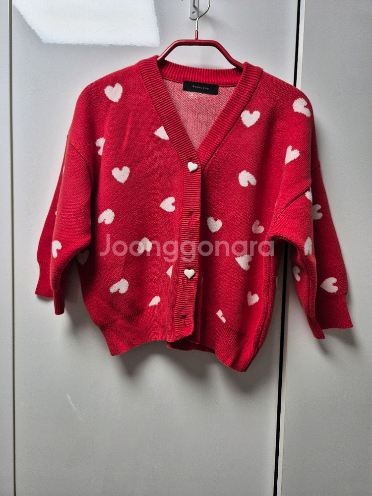 로아앤제인 하트 니트 가디건 라지 7-8세--2