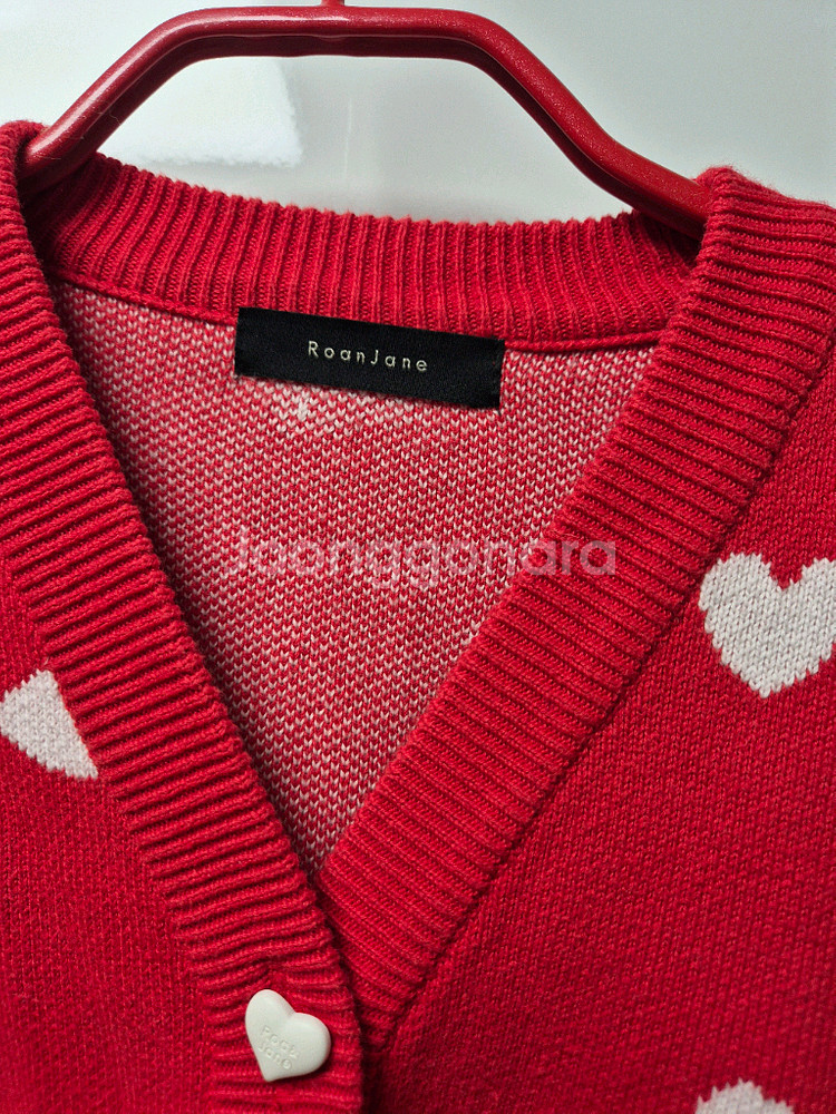 로아앤제인 하트 니트 가디건 라지 7-8세--5