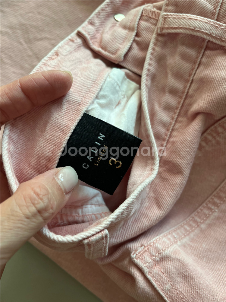 CALIN 꺌랑 피그먼트 연핑크 데님 팬츠 size 3--2