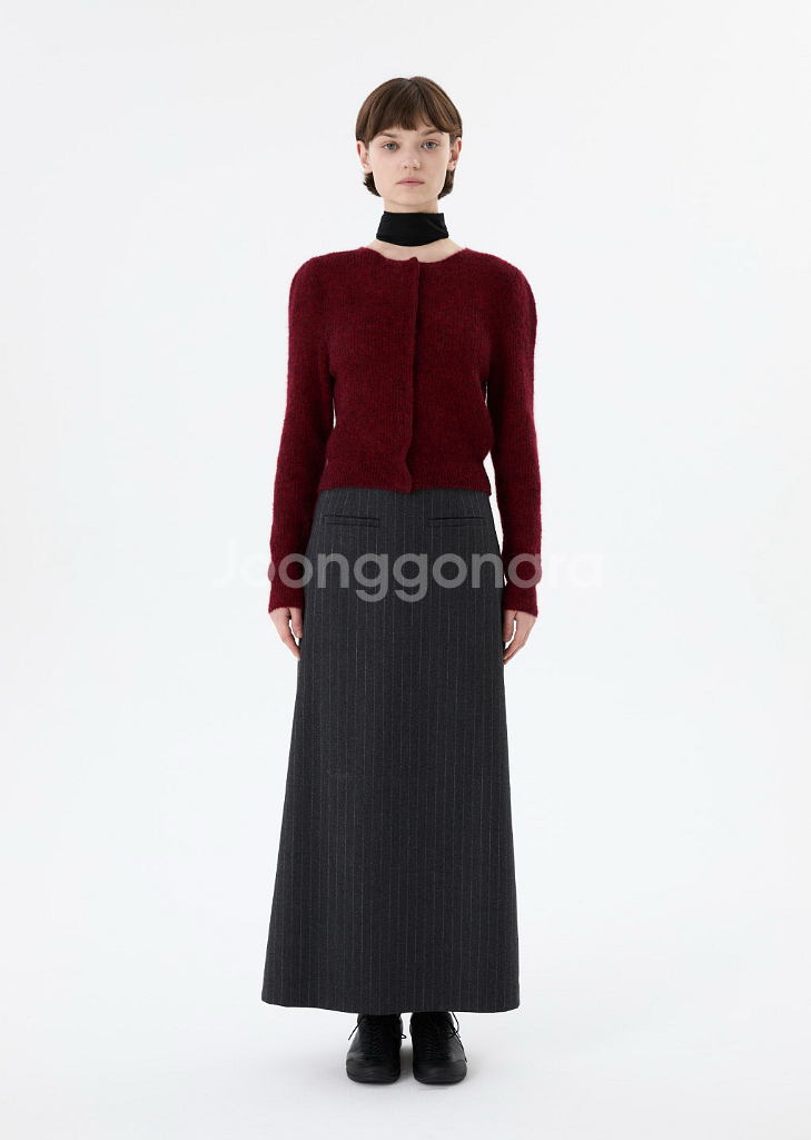 아모멘토 2025FW Round Neck Sheer Cardigan, Black, 0사이즈--0