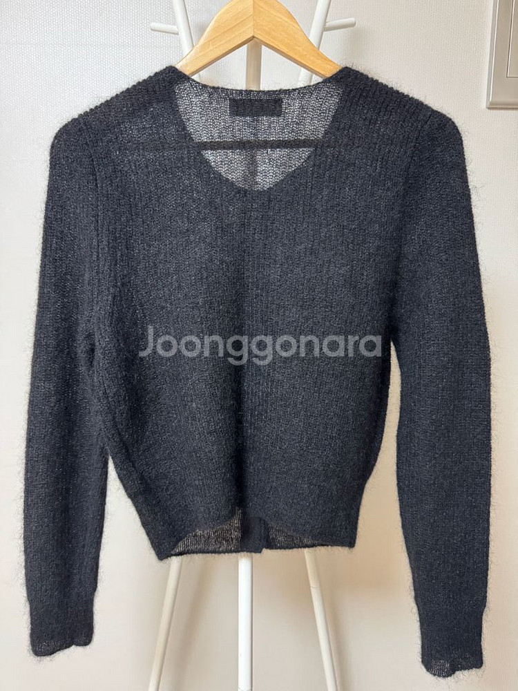 아모멘토 2025FW Round Neck Sheer Cardigan, Black, 0사이즈--6