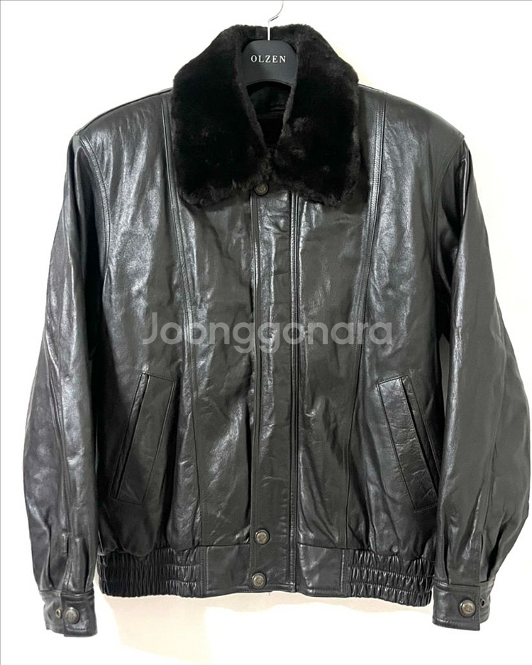 대동모피 소가죽 봄버 자켓--3