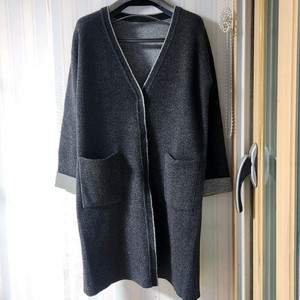 여성 롱 가디건 회색 66사이즈