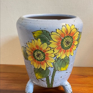 해바라기 도자기 화분