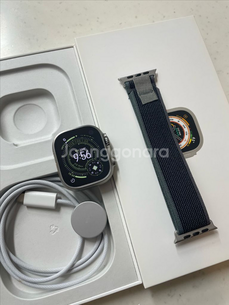 애플워치 울트라1 실버 SS급 배터리95퍼--0