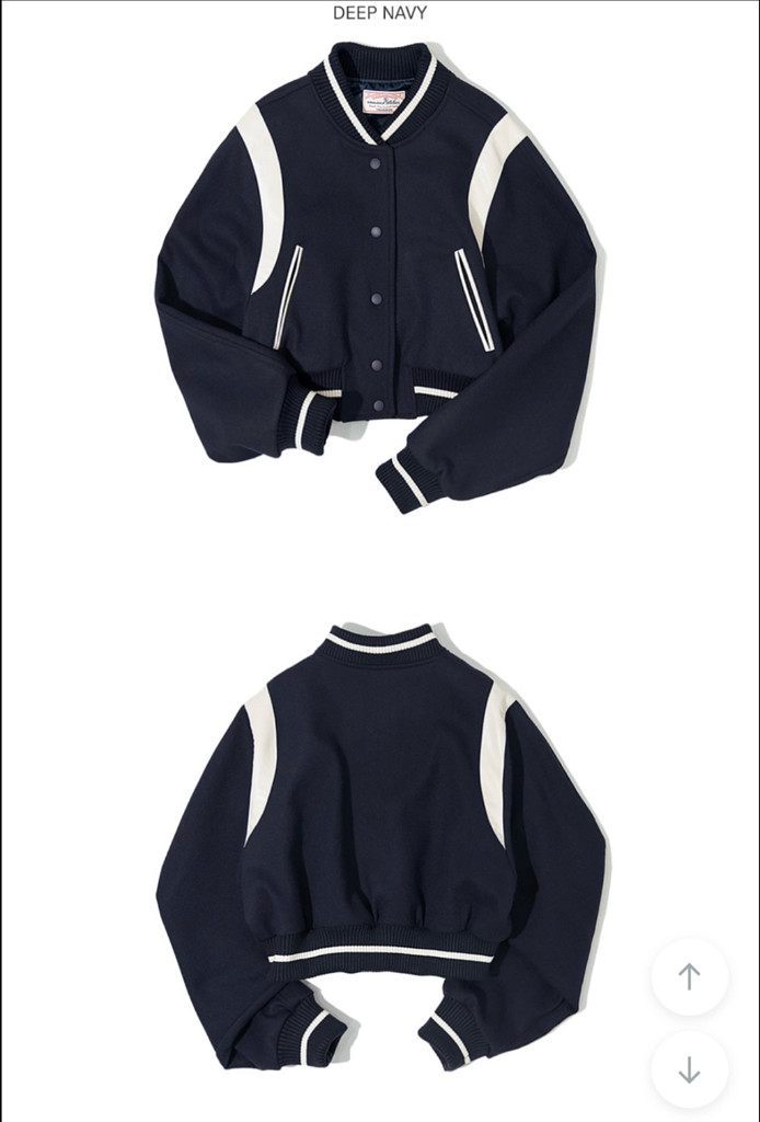 반원 아틀리에 아이리쉬 크롭 바시티 자켓--2