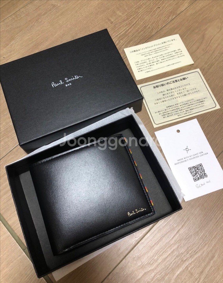 폴스미스 블랙 가죽 반지갑--0