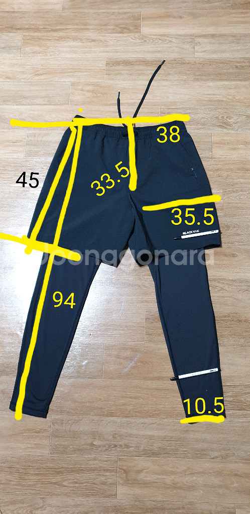 남.32-33) 블랙야크 남성 레깅스 반바지, 등산 트레킹--2