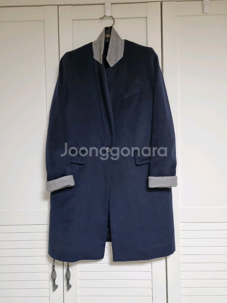 안감누빔 네이비 반코트. 프리사이즈--0