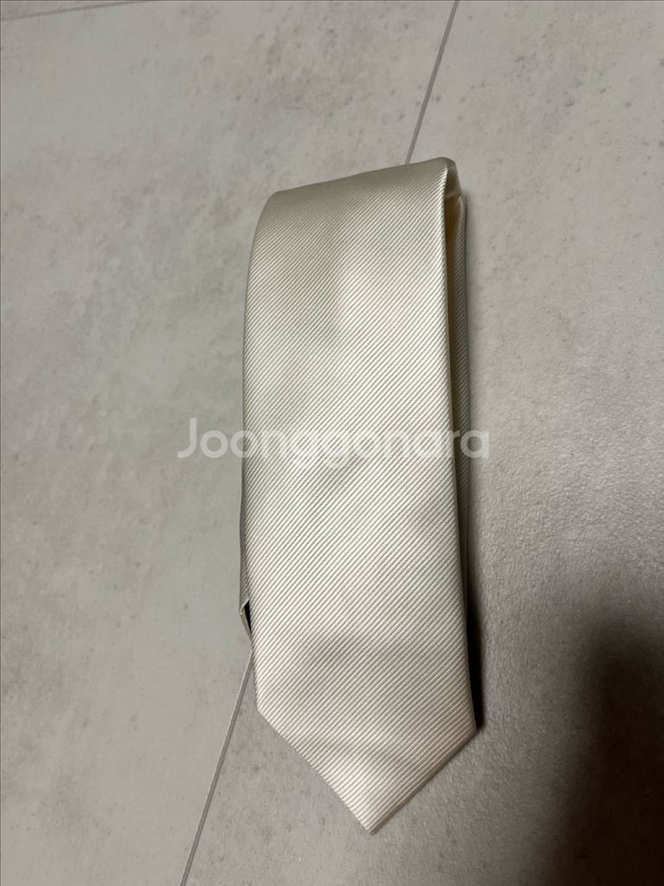 아이보리 실크 넥타이--0
