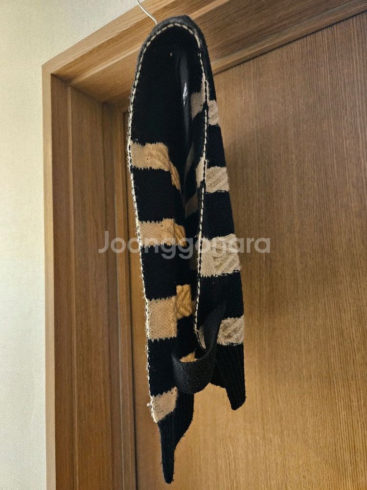 타임 스트라이프 집업 니트 베스트--2