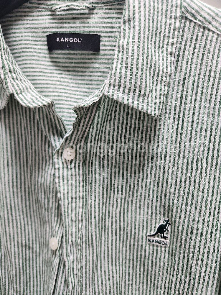 남성 캉골 린넨 스트라이프 셔츠 L사이즈--1