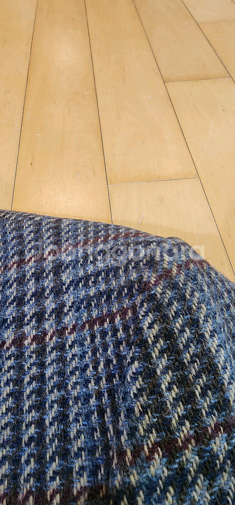 브라운 체크 트위드 모직자켓 L~슬림XL--6