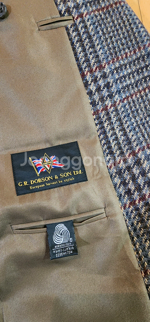 브라운 체크 트위드 모직자켓 L~슬림XL--7