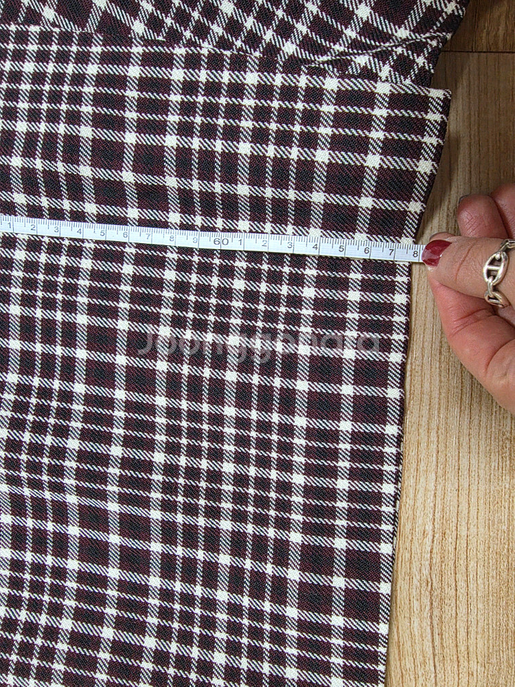 체크 셋업 롱코트와 스커트--7