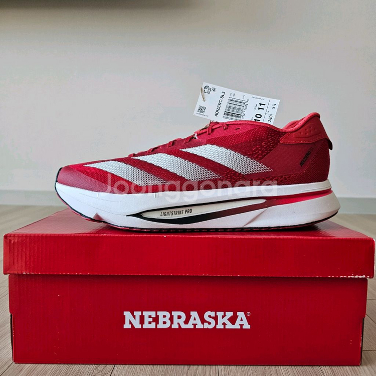 280 새제품 아디다스 아디제로 SL 2 네브라스카 레드 런닝화 러닝화--0