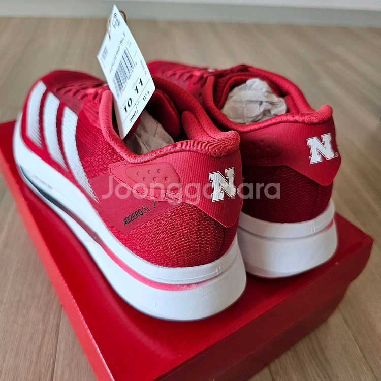 280 새제품 아디다스 아디제로 SL 2 네브라스카 레드 런닝화 러닝화--4