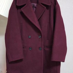 버건디 와인컬러 코트 M