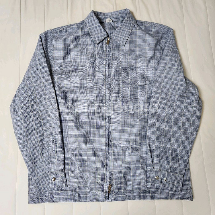 아르켓 시어서커 집업 셔츠 M / 100 더스티 블루--1