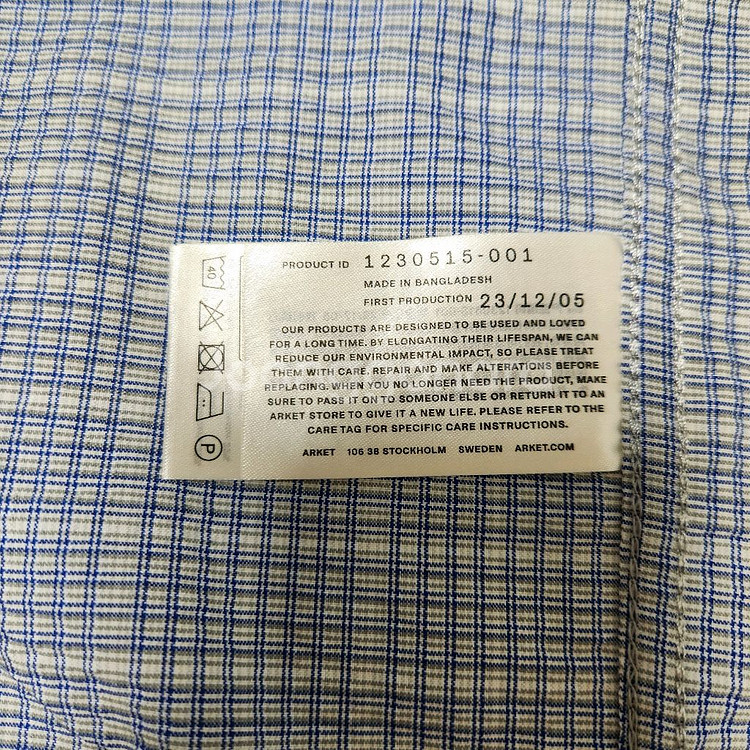 아르켓 시어서커 집업 셔츠 M / 100 더스티 블루--3