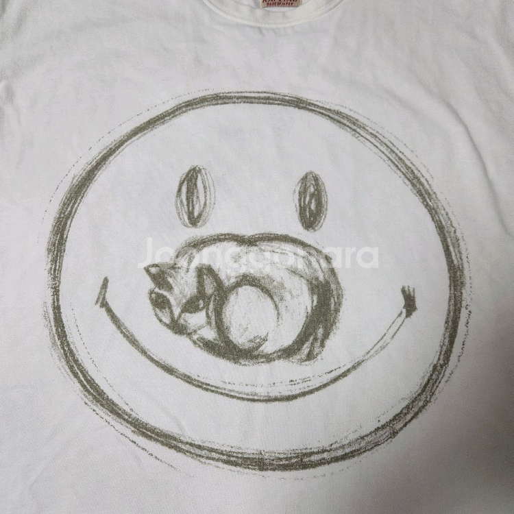 캐피탈 천축 민소매 티셔츠 1 / 스케치 스마일 캣--3