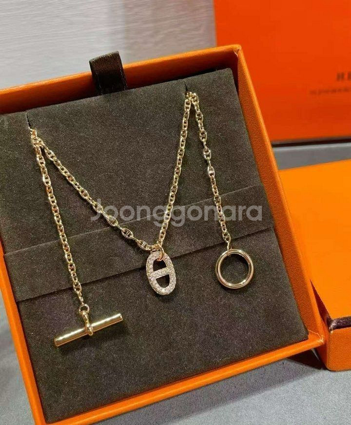 에르메스 골드 목걸이--0