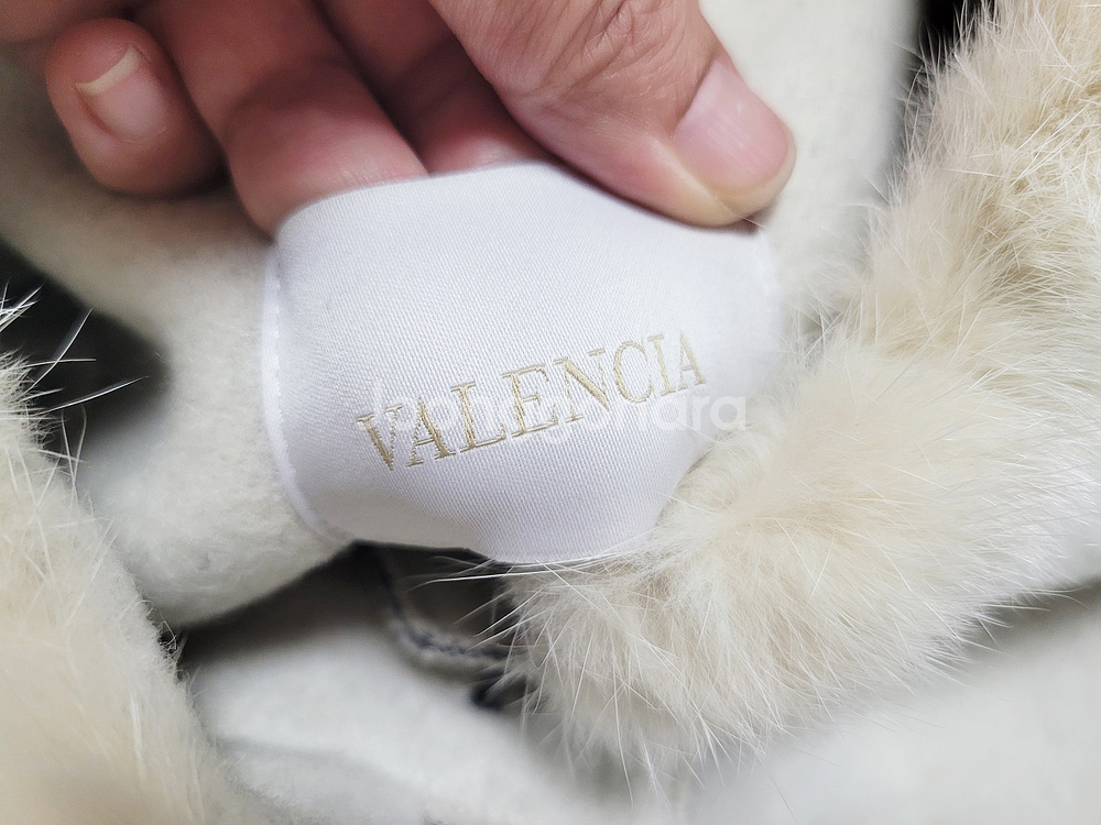 발렌시아(VALENCIA) 밍크넥 포인트 울코트 55-66 새상품--6