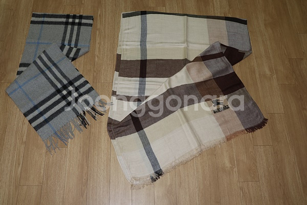 (머플러)803. 버버리/베이지브라운 캐시미어숄머플러--0