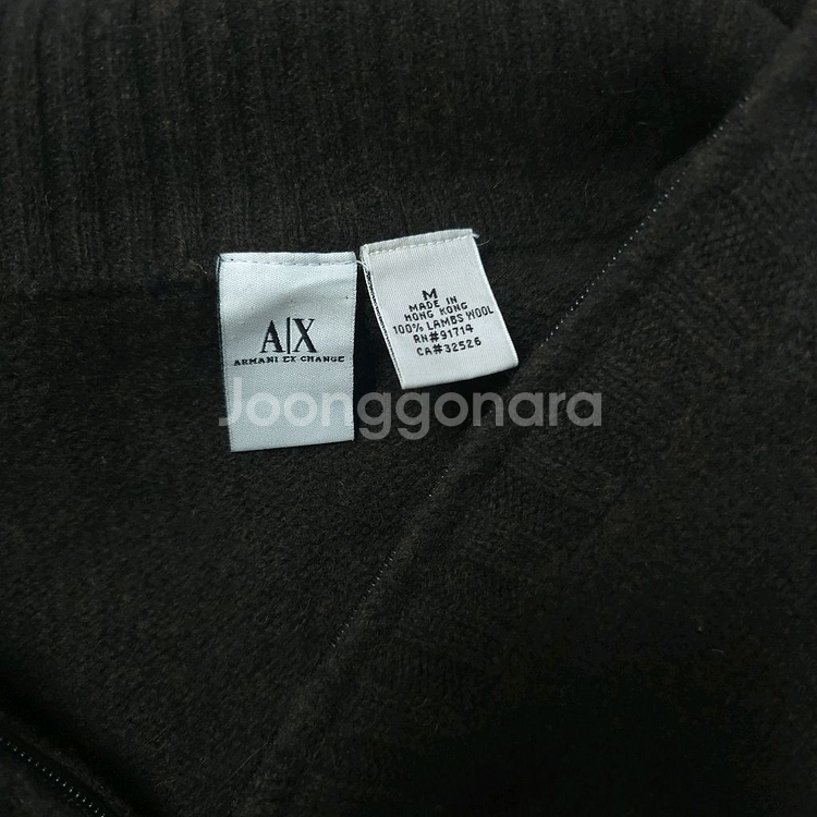 Armani Exchange 남성 울 반집업 니트 M--5