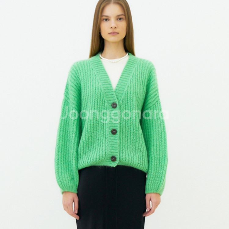 히로인(HEROINE) 모헤어 볼륨 니트가디건 프리사이즈--1