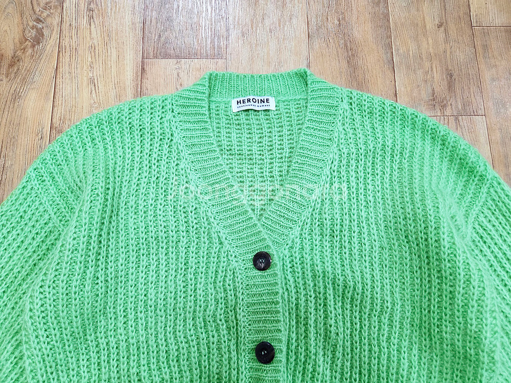 히로인(HEROINE) 모헤어 볼륨 니트가디건 프리사이즈--5