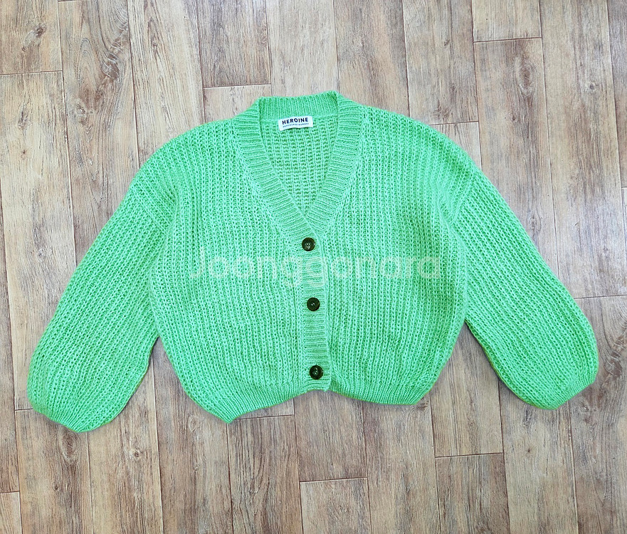 히로인(HEROINE) 모헤어 볼륨 니트가디건 프리사이즈--4