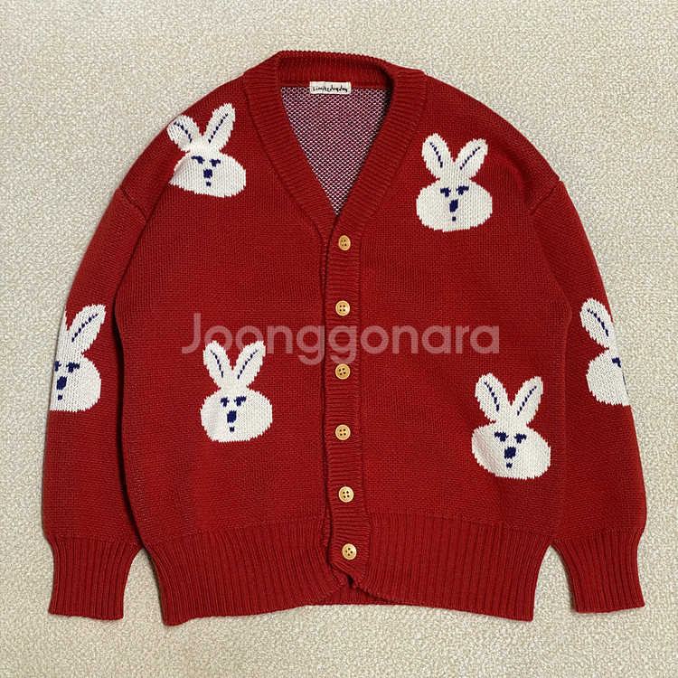 (정품) 리미떼두두 키즈 레드 래빗 니트 가디건 3XL--0