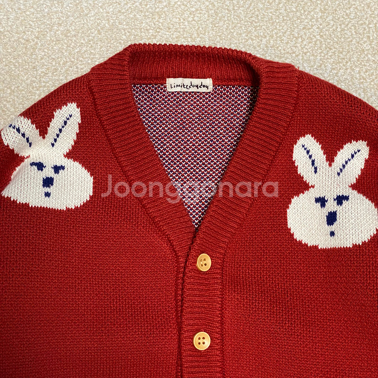 (정품) 리미떼두두 키즈 레드 래빗 니트 가디건 3XL--1