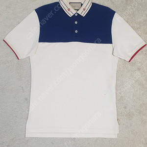 [사이즈S] 정품 구찌 자수 카라 반팔티셔츠 새것수준