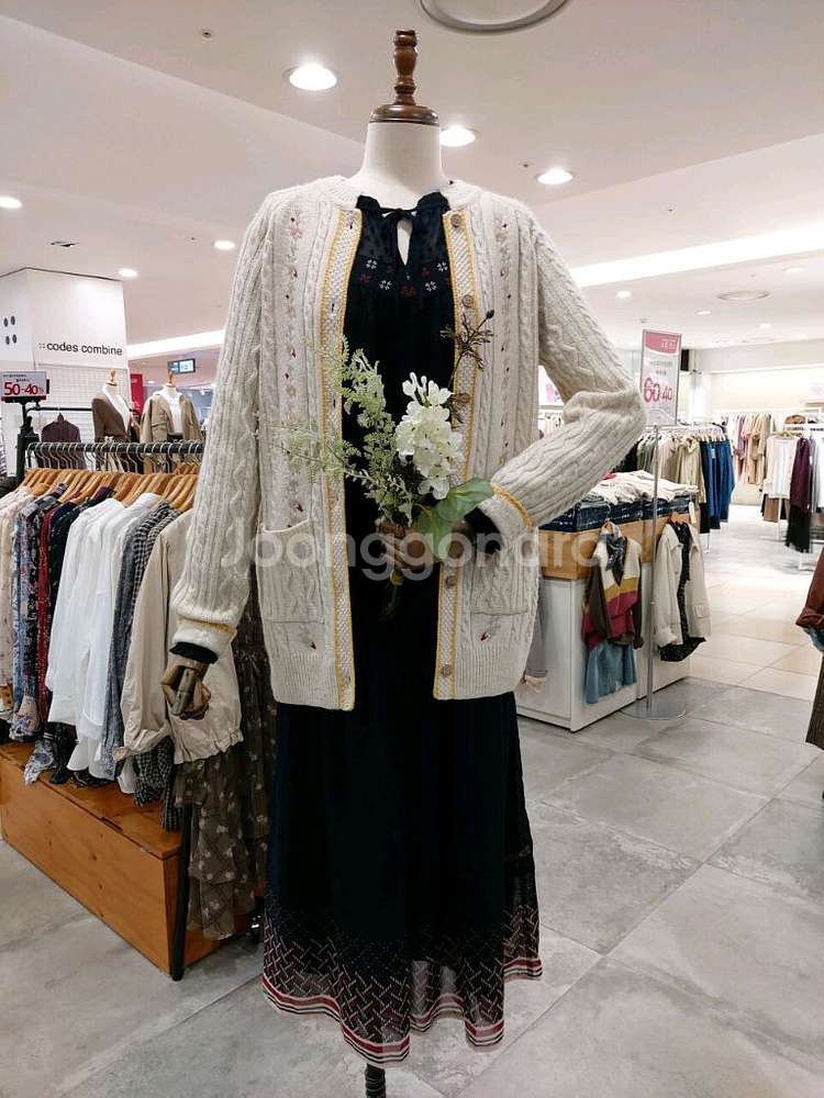 써스데이아일랜드 네이비 쉬폰 롱 원피스--1