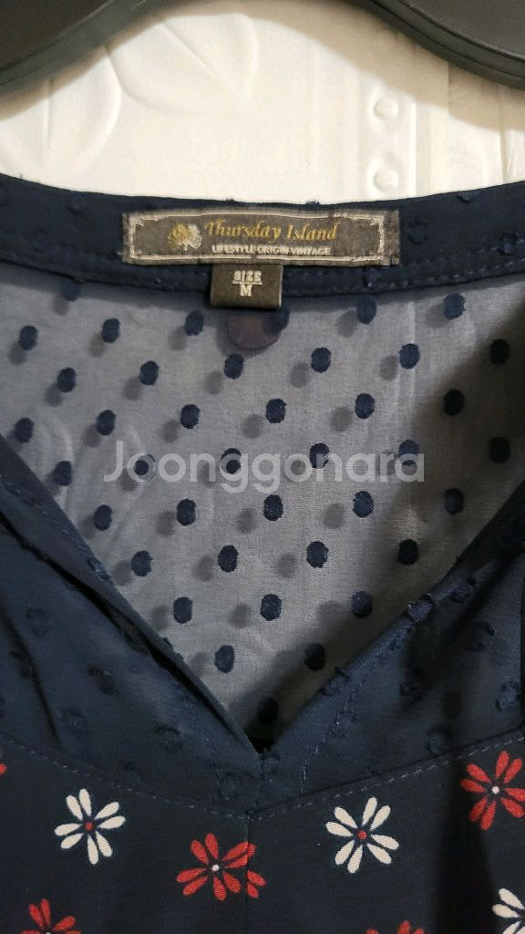 써스데이아일랜드 네이비 쉬폰 롱 원피스--6