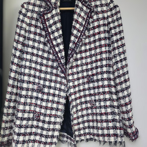 한섬 MINE 마인 이태리원단 체크 트위드 자켓 55사이즈