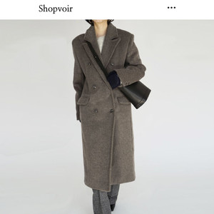 더웨이브(THE WAVE) 블랑 울알파카 더블코트 55-66