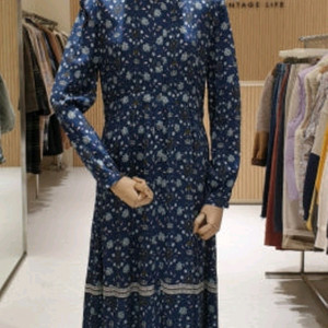 써스데이아일랜드 풀오픈 보더 롱 원피스