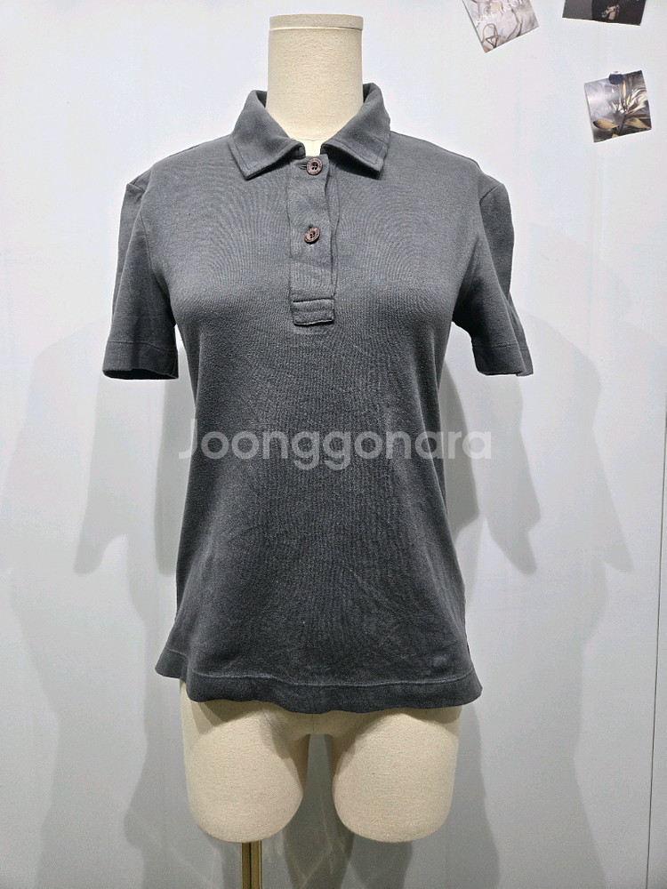 조르지오 아르마니 그레이 반팔 폴로티--0