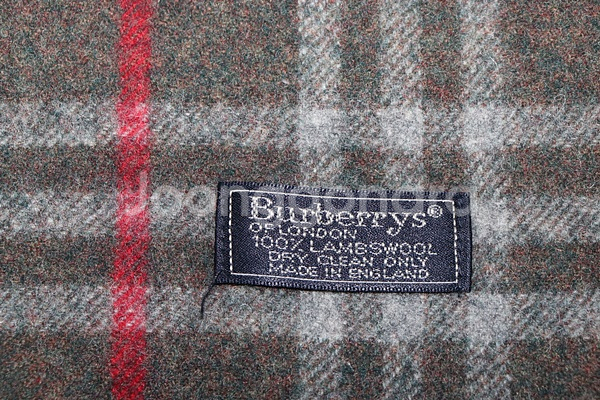 (머플러) 853. 버버리/다크카키색체크 램스울머플러--3