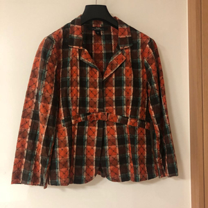 막스마라 위캔드 자수 리본 체크 자켓 결혼식 하객룩 코