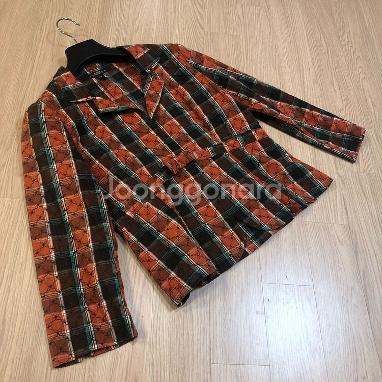 막스마라 위캔드 자수 리본 체크 자켓 결혼식 하객룩 코--9