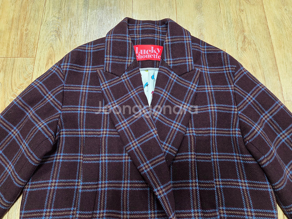 럭키슈에뜨(LUCKY CHOUETTE) 오버사이즈 체크코트 프리사이즈--3