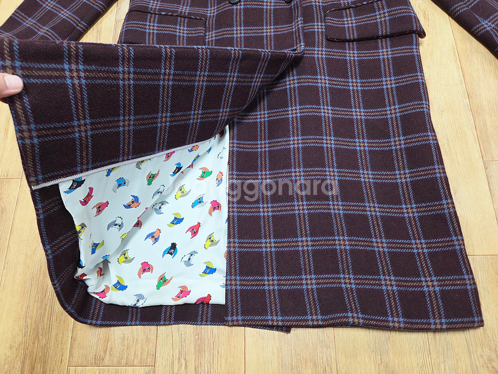 럭키슈에뜨(LUCKY CHOUETTE) 오버사이즈 체크코트 프리사이즈--6