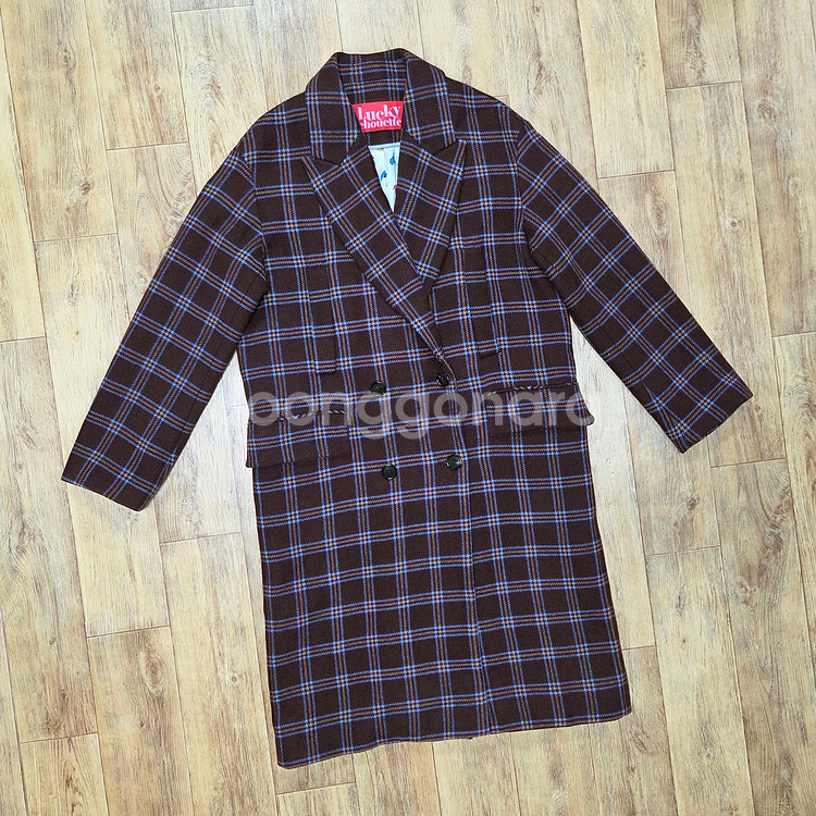 럭키슈에뜨(LUCKY CHOUETTE) 오버사이즈 체크코트 프리사이즈--2