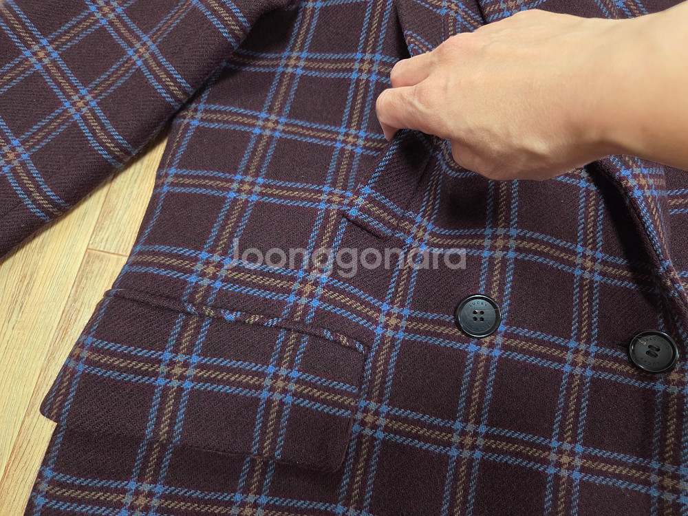 럭키슈에뜨(LUCKY CHOUETTE) 오버사이즈 체크코트 프리사이즈--5