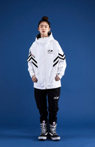 오비오 보드복 자켓 - 화이트/블랙라인 L사이즈--0