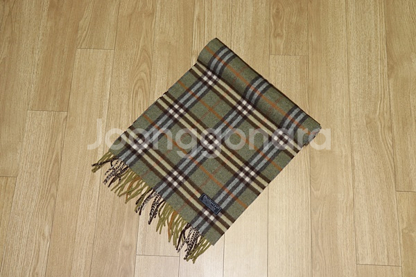 (머플러) 854. 버버리/카키색체크 캐시미어머플러--0